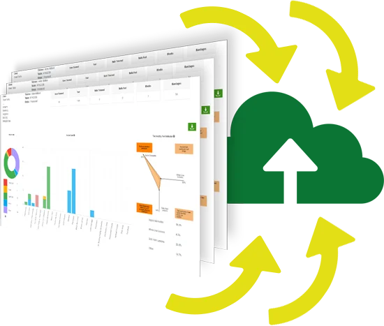 reports to the cloud illustration